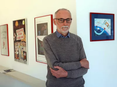 Marjan Manček na razstavi Čas teče v Galeriji DLUL Foto: Tomaž Skale