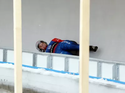 2026 Milano Cortina Winter Olympics - Initial testing to be held at new Cortina sliding centre - Cortina d'Ampezzo, Italy - March 25, 2025 Austria's Lisa Schulte during a test run on the new Cortina sliding track REUTERS/Claudia Greco