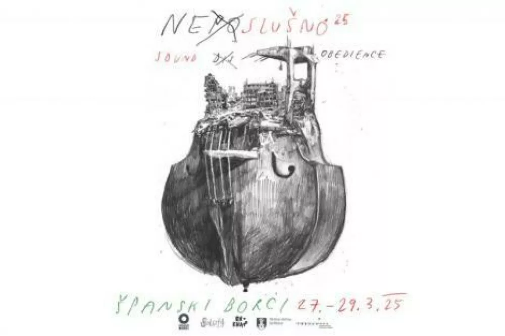 Vizualna podoba leto&scaron;njega festivala (Ne)poslu&scaron;no je delo Mateja Stupice. Foto: Matej Stupica / arhiv Zavoda Sploh