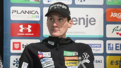 - Domen Prevc.- 25.03.2025. - Novinarska konferenca mo&scaron;ke reprezentance Slovenije pred finalom svetovnega pokala v Planici.//FOTO: Bojan Velikonja