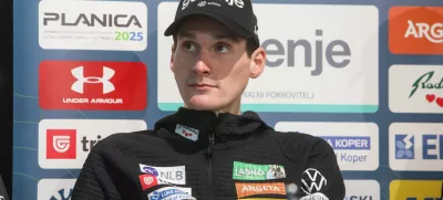 - Domen Prevc.- 25.03.2025. - Novinarska konferenca moške reprezentance Slovenije pred finalom svetovnega pokala v Planici.//FOTO: Bojan Velikonja