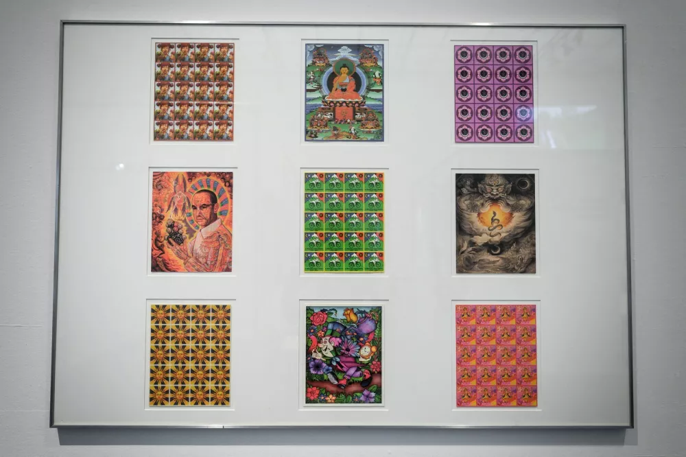 A collection of LSD blotting paper is shown during an exhibition entitled "LSD, the 75 Years of a Problem Child" at the Swiss National Library on September 21, 2018 in Bern. Lysergic acid diethylamide was labelled a "problem child" by Late Swiss chemist Albert Hofmann who accidentally discovered its hallucinogenic properties while doing lab work for the pharmaceutical company Sandoz in 1943. As it turns 75, the drug known as LSD may finally be changing its image.,Image: 390810202, License: Rights-managed, Restrictions: RESTRICTED TO EDITORIAL USE - MANDATORY MENTION OF THE ARTIST UPON PUBLICATION - TO ILLUSTRATE THE EVENT AS SPECIFIED IN THE CAPTIONTO GO WITH AFP STORY BY NATHALIE OLOF-ORS, Model Release: no / Foto: Profimedia