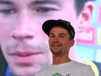 kolesar Primož Roglič- 06.08.2018 &ndash; Ljubljana - sprejem za kolesarja Primoža Rogliča po velikem uspehu na dirki Po Franciji, kjer se je izkazal s četrtim mestom in bojem za skupne stopničke,   //FOTO: Luka Cjuha.