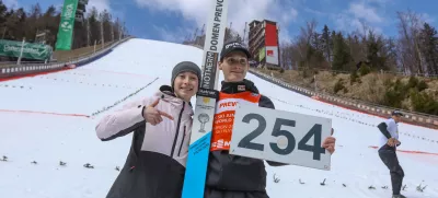 Nika Prevc Domen Prevc30.03.2025 - finale svetovnega pokala v smučarskih skokih, moški, posamična tekma; PLANICA 2025Foto: Luka Cjuha