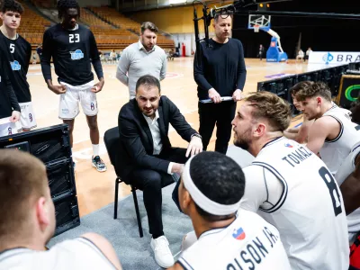 Stipe Modrić in action during ABA 2 league 2024/25 basketball match between Iliriija and Siroki TT Kabeli in Hala Tivoli, Ljubljana, Slovenia on March 4, 2025