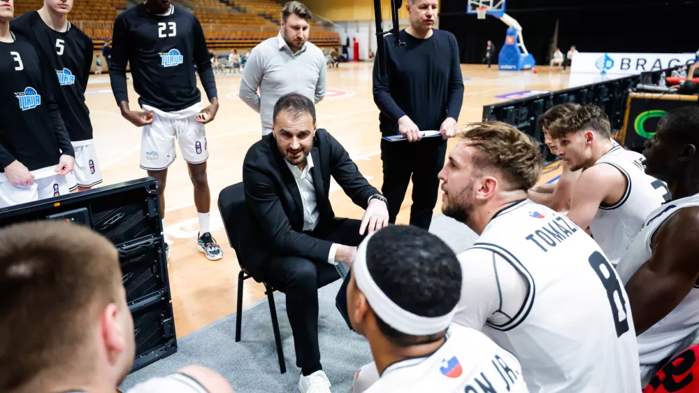 Stipe Modrić in action during ABA 2 league 2024/25 basketball match between Iliriija and Siroki TT Kabeli in Hala Tivoli, Ljubljana, Slovenia on March 4, 2025