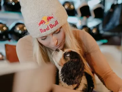 Lindsey Vonn in njena psička Lucy.