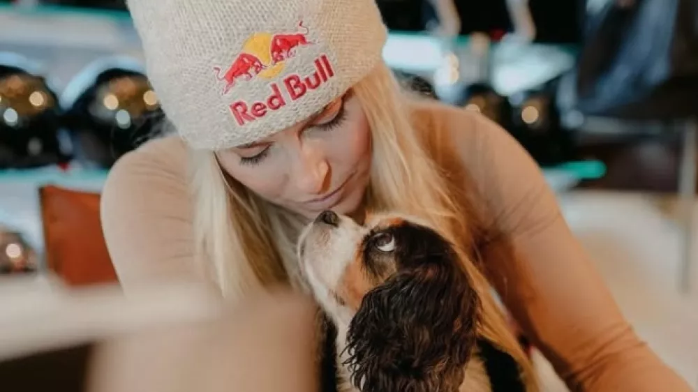Lindsey Vonn in njena psička Lucy.
