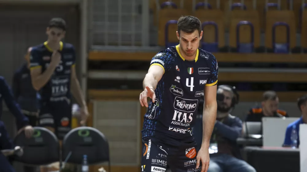 Jan Kozamernik, član odbojkarske ekipe Trentino in slovenski odbojkarski reprezentant - 10.01.2024 &ndash; odbojka - ACH Volley: Trentino, evropska liga prvakov, 4. krog: skupina A: //FOTO: Luka Cjuha