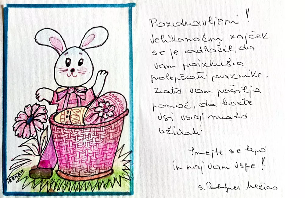 Iskrica, družina Rajh, Le&scaron;nica pri Ormožu, velikonočna čestitka bralke. Foto: Monika Rajh / Foto: Monika Rajh 