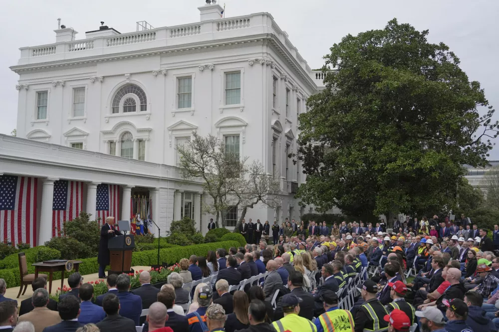 President Donald Trump speaks during an event to announce new tariffs in the Rose Garden of the White House, Wednesday, April 2, 2025, in Washington. (AP Photo/Evan Vucci)