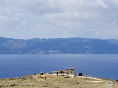 Lesbos (Lesvos) - Molyvos military post overlooking Aegean Sea, some 10 kilometres away from Turkish Coast.