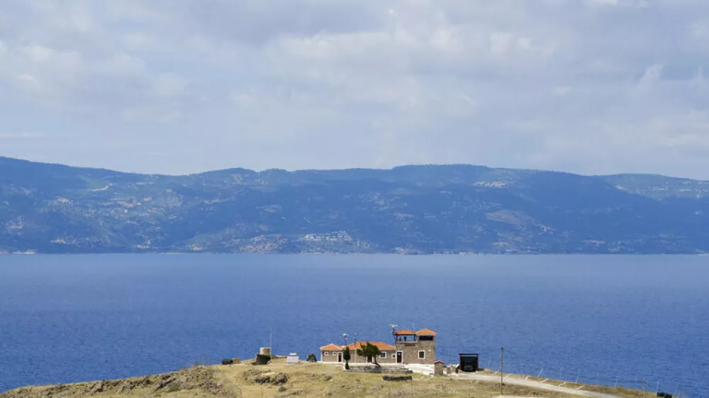 Lesbos (Lesvos) - Molyvos military post overlooking Aegean Sea, some 10 kilometres away from Turkish Coast.