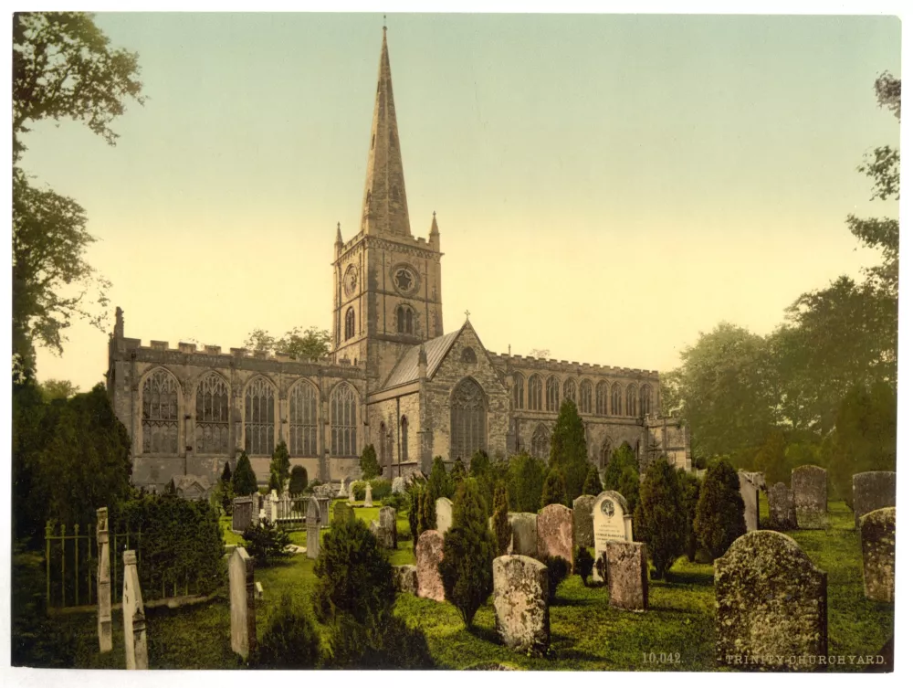 Cerkev Svete Trojice v Stratford-upon-Avonu, kjer je bil Shakespeare kr&scaron;čen in pokopan. / Foto: Wikipedija