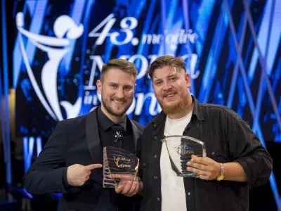 Zadnja dva zmagovalca MMS, Gregor Ravnik in Žan Videc. / Foto: Ale&scaron; Rosa