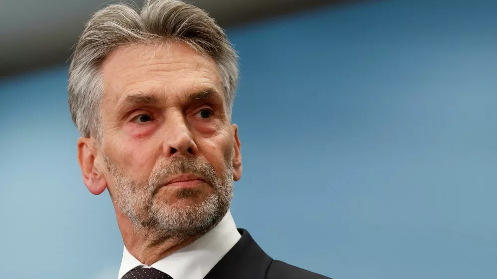 Former Dutch intelligence chief Dick Schoof looks on at a press conference as he is presented as the proposed prime minister of the Netherlands, in The Hague, Netherlands, May 28, 2024. REUTERS/Piroschka van de Wouw
