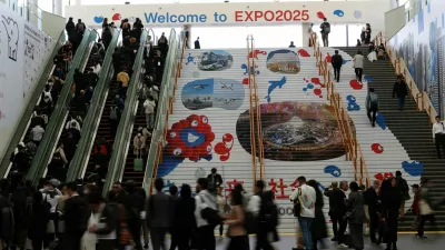 Visitors make their way at Yumeshima Station connecting the Expo 2025 venue during a media day ahead of public opening day of the Expo in Osaka, Japan April 9, 2025.REUTERS/Kim Kyung-Hoon
