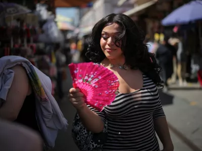 Zaya Perysian, a 22-year-old trans woman who is suing the Trump administration over the sex designation in her passport, poses for a portrait in downtown Los Angeles, California, U.S., April 8, 2025. REUTERS/Daniel Cole