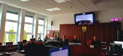 Sojenje državljanu Irana v Kranju, ki je na brniškem letališču kruto umoril svojo bivšo partnerko. 14. 4. 2025Foto: Tina Jereb