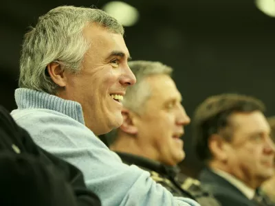 Ko&scaron;arkarska tekma Union Olimpija: Tau Vitoria / Zoran Predin, Peter Vilfan, Zoran Jankovič 