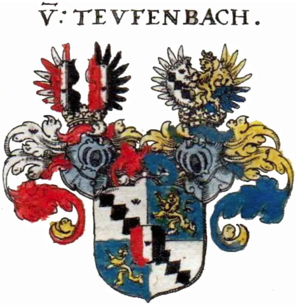 Grb avstrijskega viteza Tristrama von Teuffenbacha. 