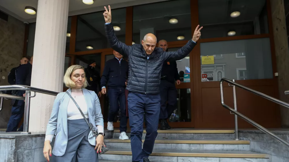 18.4.2025 Celje sojenje Janez Jan&scaron;a v zadevi Trenta.Foto: Luka Cjuha