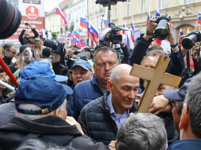 18.4.2025 Celje sojenje Janez Jan&scaron;a v zadevi Trenta.Foto: Luka Cjuha