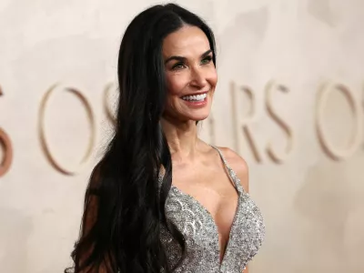 Demi Moore poses during the Oscars arrivals at the 97th Academy Awards in Hollywood, Los Angeles, California, U.S., March 2, 2025. REUTERS/Mario Anzuoni