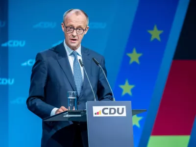 28 April 2025, Berlin: Friedrich Merz, Christian Democratic Union of Germany (CDU) candidate for chancellor and CDU federal chairman, speaks at the CDU Executive Committee meeting. Photo: Michael Kappeler/dpa