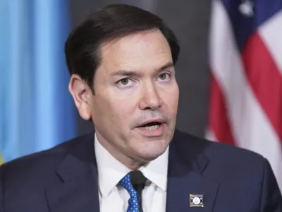 Secretary of State Marco Rubio speaks during Declaration of Principles signing ceremony with Congo's Foreign Minister Therese Kayikwamba Wagner and Rwanda's Foreign Minister Olivier Nduhungirehe,Friday, April 25, 2025, at the State Department in Washington. (AP Photo/Jacquelyn Martin)