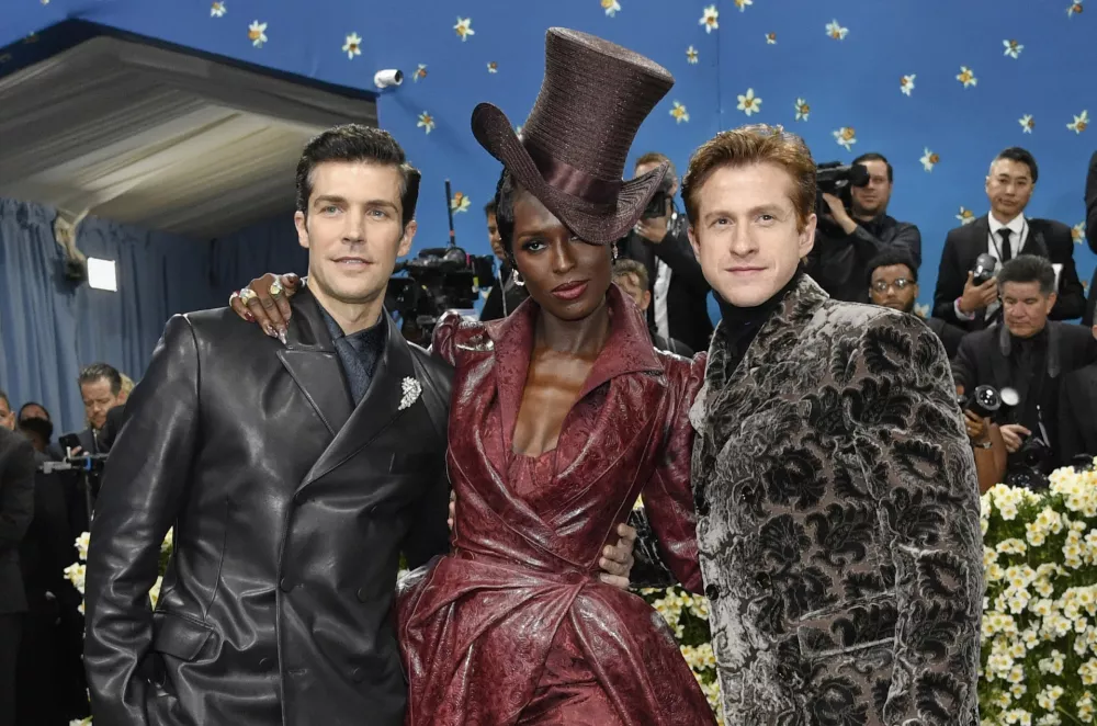 Roberto Bolle, from left, Jodie Turner-Smith and Daniel Lee attend The Metropolitan Museum of Art's Costume Institute benefit gala celebrating the opening of the "Superfine: Tailoring Black Style" exhibition on Monday, May 5, 2025, in New York. (Photo by Evan Agostini/Invision/AP)