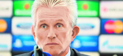 Bayern Munich coach Jupp Heynckes meets the media ahead of Wednesday's Champions League, round of eight, return-leg soccer match against Juventus, in Turin, Italy, Tuesday, April 9, 2013. (AP Photo/Massimo Pinca)