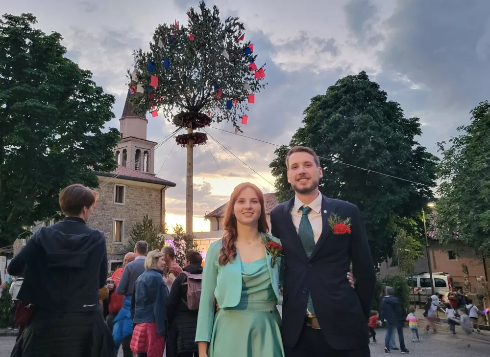 Majenca, Dolina pri Trstu, županja in župan Majence Maja in Erik Biagi / Foto: Katja Gle&scaron;čič 