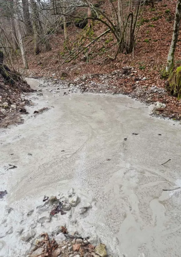 onesnaženje z muljem / Foto: Občina Gorje