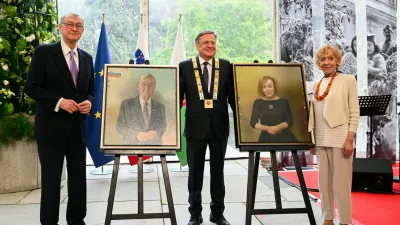 Slavnostna seja Mestnega sveta MOL, častni me&scaron;čani, Danilo Turk, Milena Zupančič