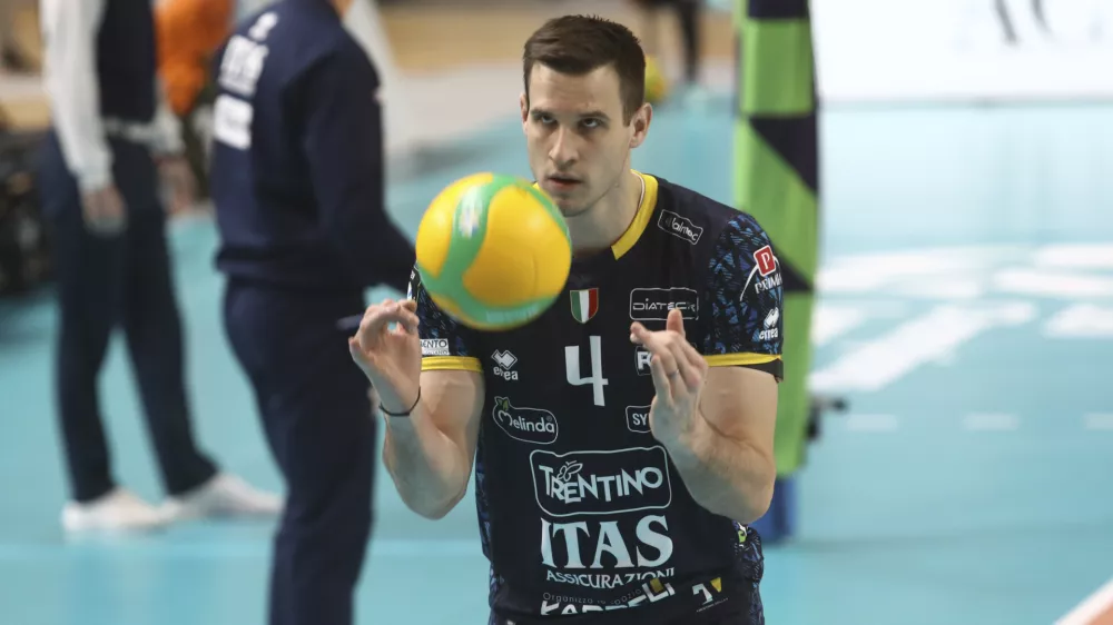 Jan Kozamernik, član odbojkarske ekipe Trentino in slovenski odbojkarski reprezentant - 10.01.2024 &ndash; odbojka - ACH Volley: Trentino, evropska liga prvakov, 4. krog: skupina A: //FOTO: Luka Cjuha