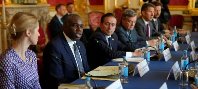 12 May 2025, United Kingdom, London: UK Foreign Secretary David Lammy speaks during the meeting at Lancaster House, London, as Foreign Secretary David Lammy hosts the Weimar+ Group for talks on Ukraine and the future of European security. Photo: Carlos Jasso/PA Wire/dpa