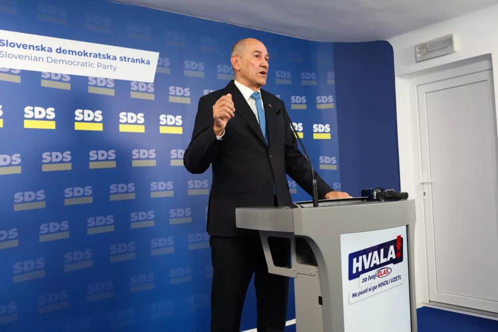 - 11.05.2025. Referendum 2025, Janez Jan&scaron;a, SDS, izjava. Foto: Bojan Velikonja i