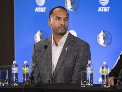 Nico Harrison- 10.08.2021 - novinarska konferenca Luke Dončića in vodstva ameri&scaron;ke ekipe Dallas Mavericks ob podpisu nove petletne pogodbe v vrednosti 207 milijonov dolarjev za sezono 2022/23, //FOTO: Matjaž Ru&scaron;t