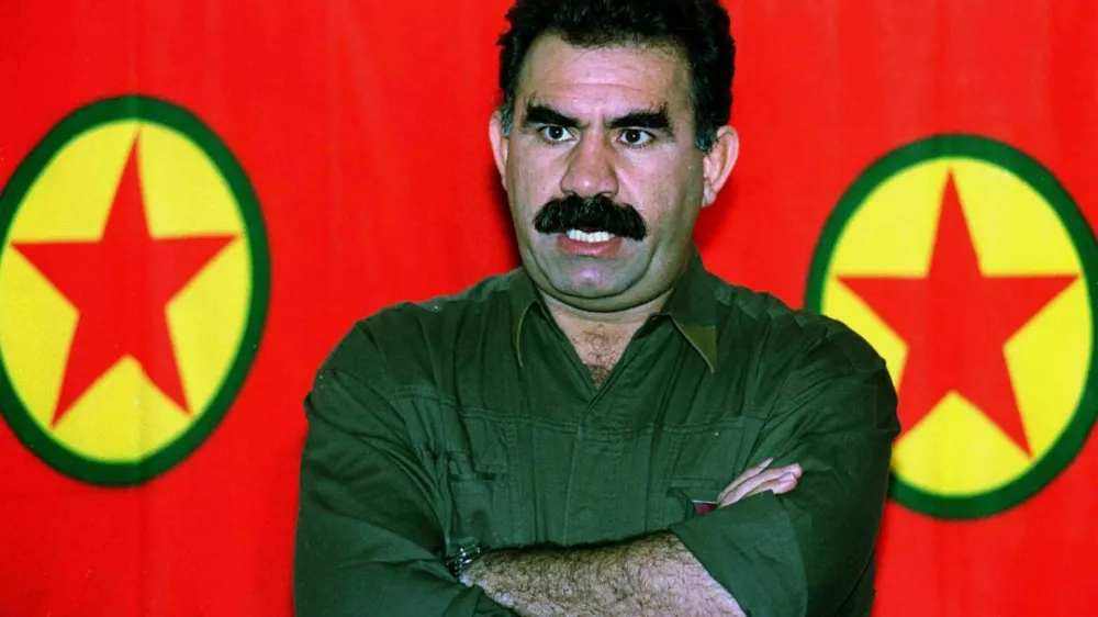 - FILE PHOTO SEP93 - Head of the Kurdish Workers Party guerrillas (PKK) Abdullah Ocalan speaks during a press conference held in the Bekaa Valley in this September 1993 file photo. [The elusive Kurdish rebel chief wanted by Turkey said in a public declaration October 19 that he was no longer in Syria, a statement likely to ease a security crisis between Ankara and Damascus. ]
