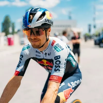 Jan Tratnik of Red Bull - Bora - Hansgrohe, before the stage 4 of the Giro d'Italia from Alberobello to Lecce Italy - Tuesday May 13, 2025. (Photo by Daniele Molineris) // RCS Sports & Events / Red Bull Content Pool // SI202505131050 // Usage for editorial use only // 