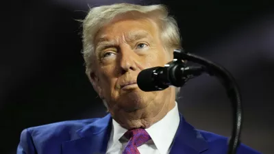 President Donald Trump speaks at the Al Udeid Air Base, Thursday, May 15, 2025, in Doha, Qatar. (AP Photo/Alex Brandon)