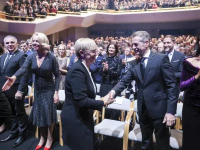 Nata&scaron;a Pirc Musar, Robert Golob, Tina Gaber- 20.12.2024 - Državna proslava ob dnevu samostojnosti in enotnosti. 34. obletnica plebiscita o samostojnosti Slovenije//FOTO: Jaka Gasar