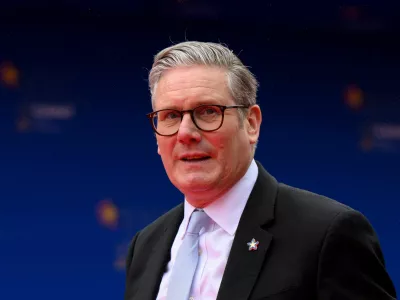 FILE PHOTO: British Prime Minister Keir Starmer arrives at the 6th European Political Community summit at Skanderbeg Square in Tirana, Albania May 16, 2025. Leon Neal/Pool via REUTERS/File Photo