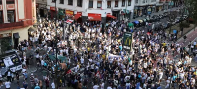 Soccer Football - Europa League - Final - Preview - Tottenham Hotspur v Manchester United - Bilbao, Spain - May 20, 2025 Tottenham Hotspur fans in Bilbao ahead of the final REUTERS/Pankra Nieto