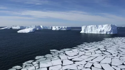 Ross Sea, Antarctica - Aerial View with Pack Ice and Icebergs, Eco Tourism