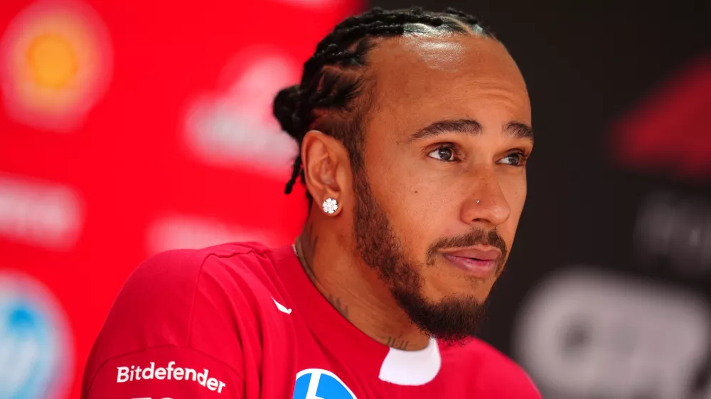 22 May 2025, Monaco, Monte Carlo: British Formula One driver Lewis Hamilton of Ferrari speaks to the media during the preview day at the Circuit de Monaco, ahead of the Formula 1 Monaco Grand Prix. Photo: David Davies/PA Wire/dpa