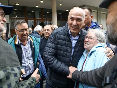 18.4.2025 Celje sojenje Janez Jan&scaron;a v zadevi Trenta.Foto: Luka Cjuha