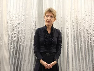 Vesna Jurca Tadel je ravnateljica 26.09.2024 - novinarska konferenca SNG Drama Ljubljana pred odprtjem prostorov na Litostrojski 56 in ogled novih prostorov.Foto: Luka Cjuha