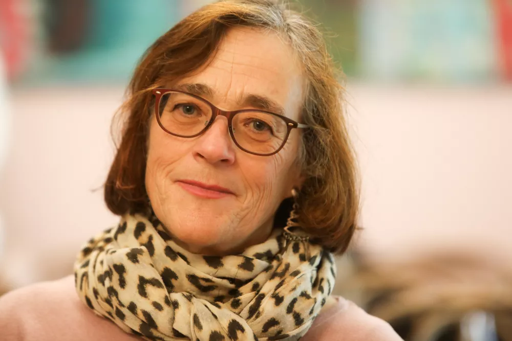 - Barbara Korun, pesnica, pisateljica in esejistka,- 07.05.2025. - Predstavitev nominirancev za Cankarjevo nagrado 2025.//FOTO: Bojan Velikonja